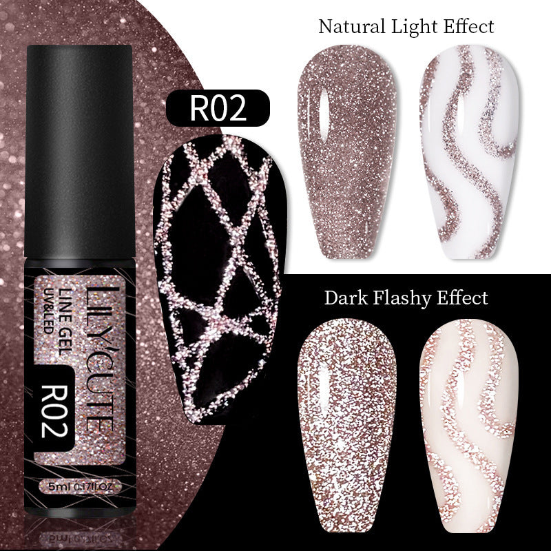 Nail Gel With A Glittery Brushed Finish And Reflective Sequins