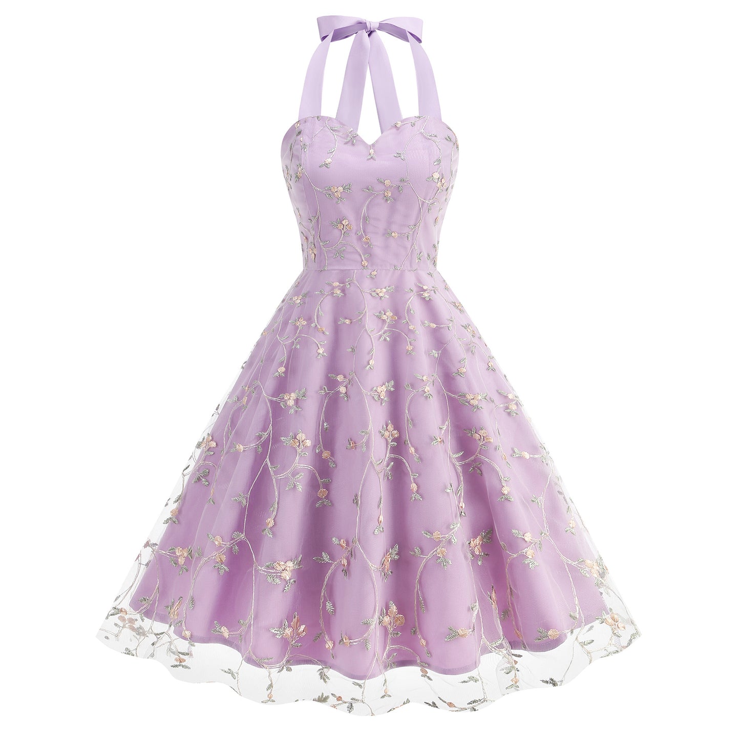 Elegant And Fashionable Gown With Mesh And Embroidery