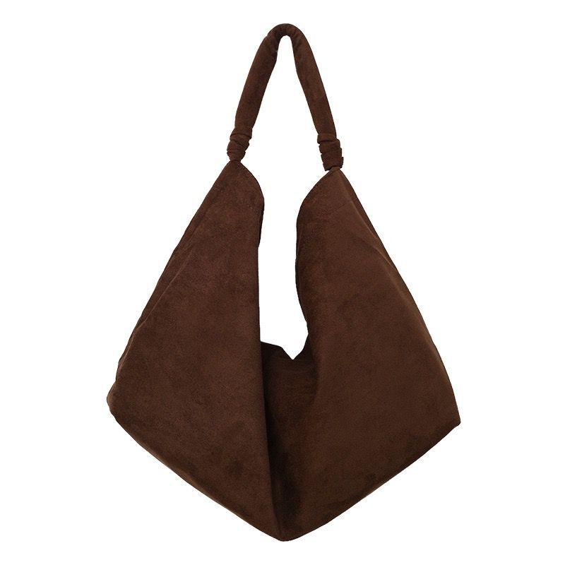 Large-Capacity Commuter Suede Solid-Color Casual Womens Bag