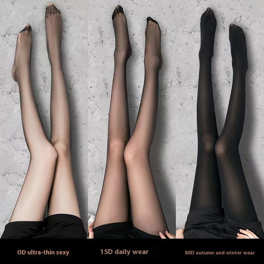 D Black Silk Stockings Ultrathin Black Pantyhose