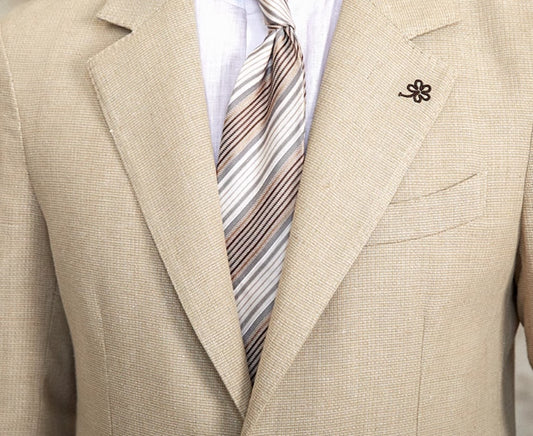 Commuter Cotton And Linen Textured Single-breasted Suit British Fashion Breathable