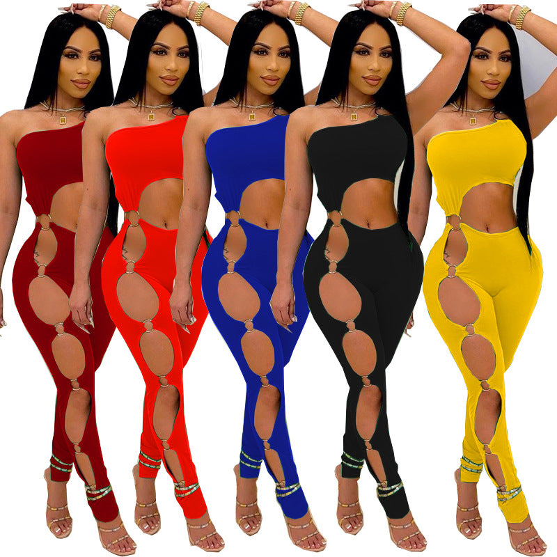 Fashion Sexy Ripped One-piece Suit