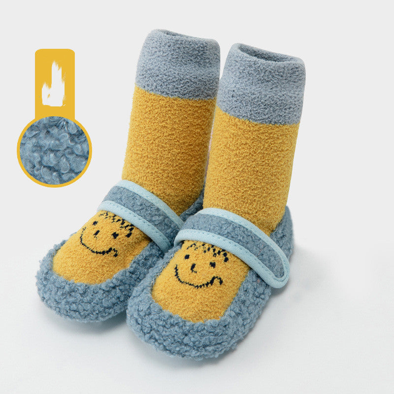 Super Thick Plus Fleece Baby Toddler Shoes Leather Socks