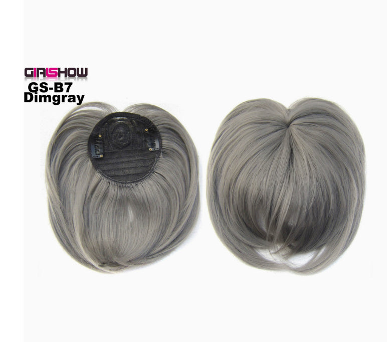 High Temperature Silk Chemical Fiber Wig Top Heart Bangs, Peach Heart Bangs On The Top Of TheHead