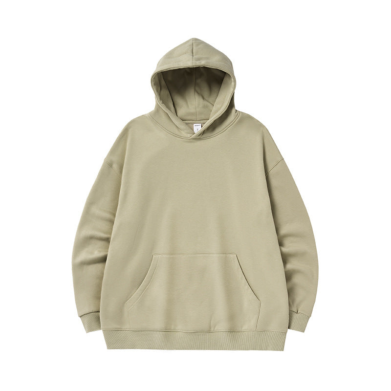 Single-layer Fleece-lined Hooded Sweater Loose Casual Top