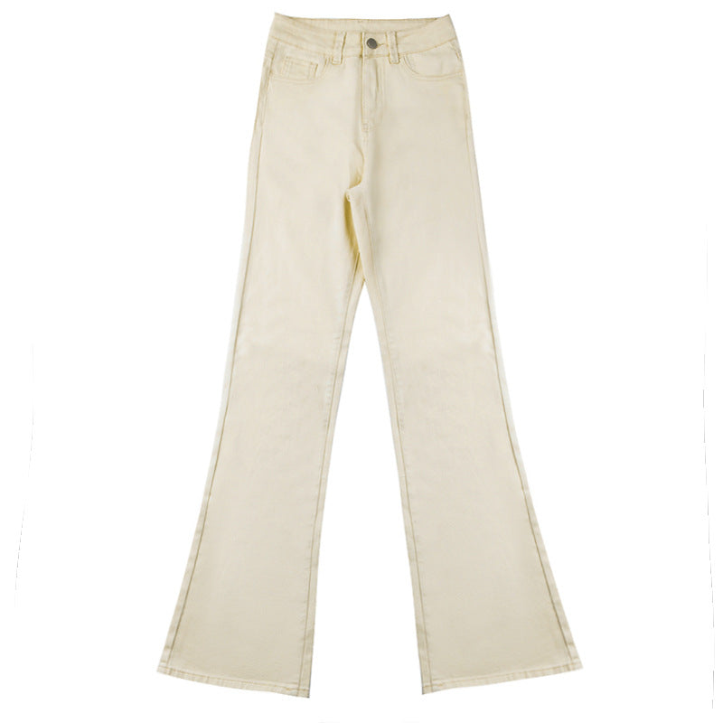 Pendlervenlige Højtaljede Bukser Mini Slacks Jeans i Bomuld