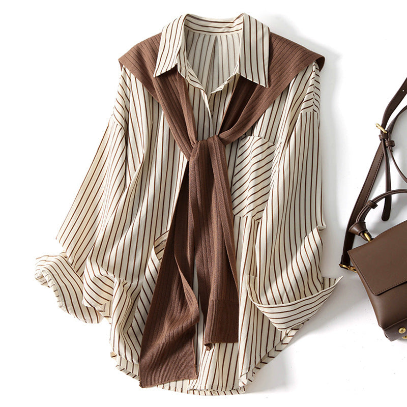 Shawl Design Niche Striped Shirt
