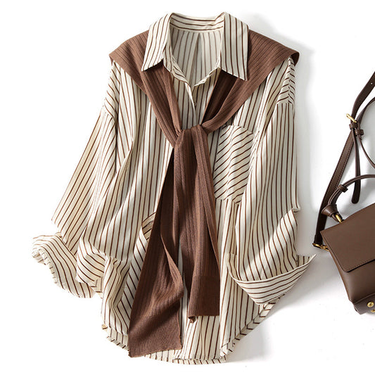 Shawl Design Niche Striped Shirt