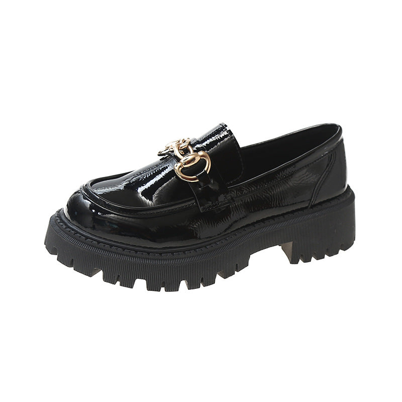 British Retro Style Round Toe Shoes