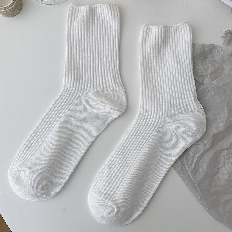 White Lolita Lace Socks Women's Mid Tube Cotton
