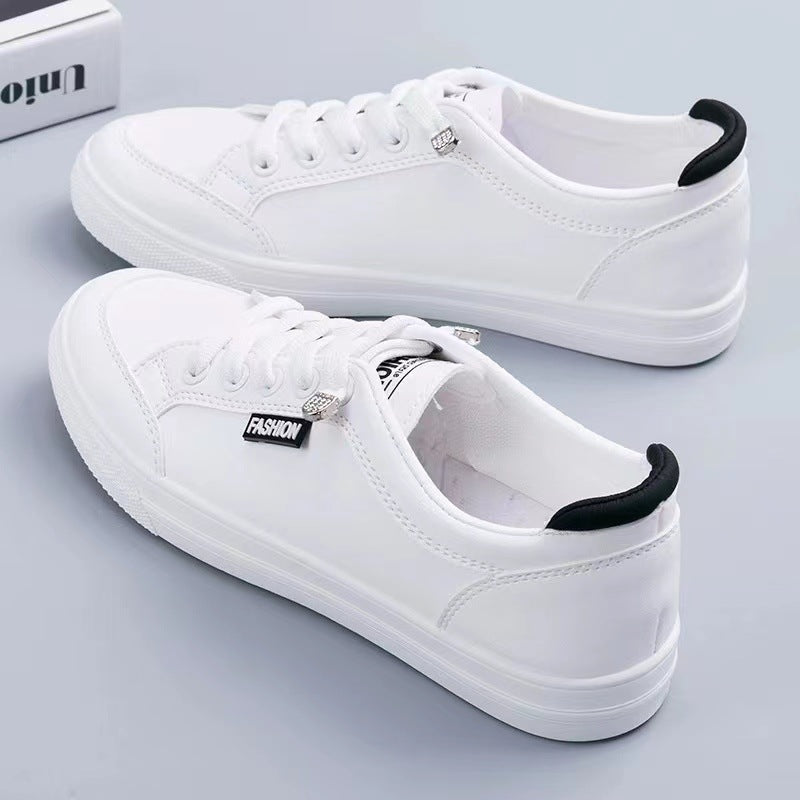 Womens Versatile White Flat Sneakers