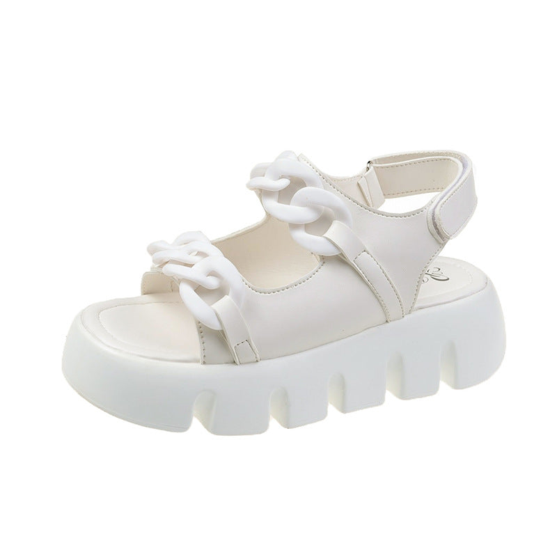 Mid-heel Low-heeled Women's Shoes With Thick Soles