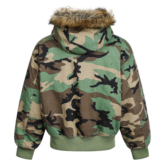 Hooded Cotton-padded Coats For Men And Women Retro-style  Couples Warm Wear