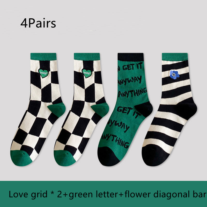 Green Women's Spring And Autumn Stockings