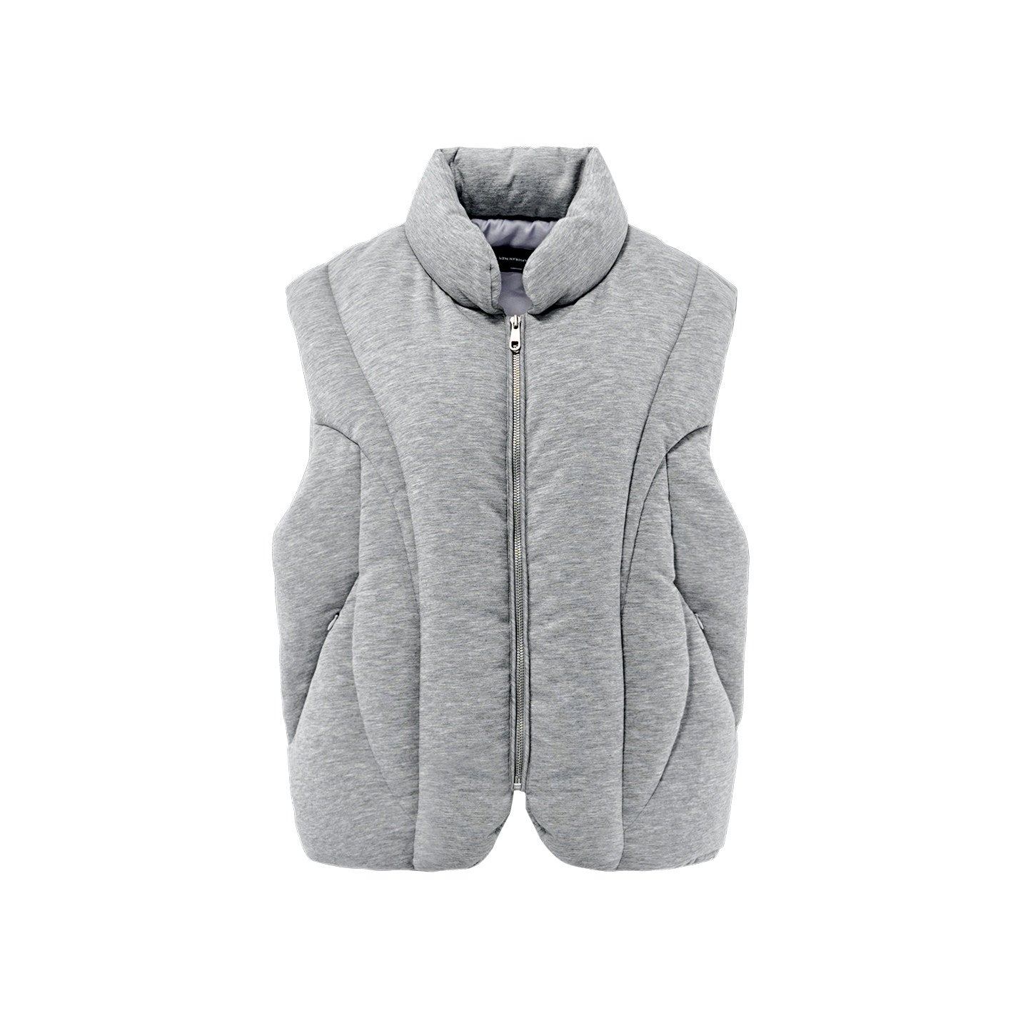 Asymmetrical Deconstructed Soft And Airy Stand-collar Sleeveless Vest