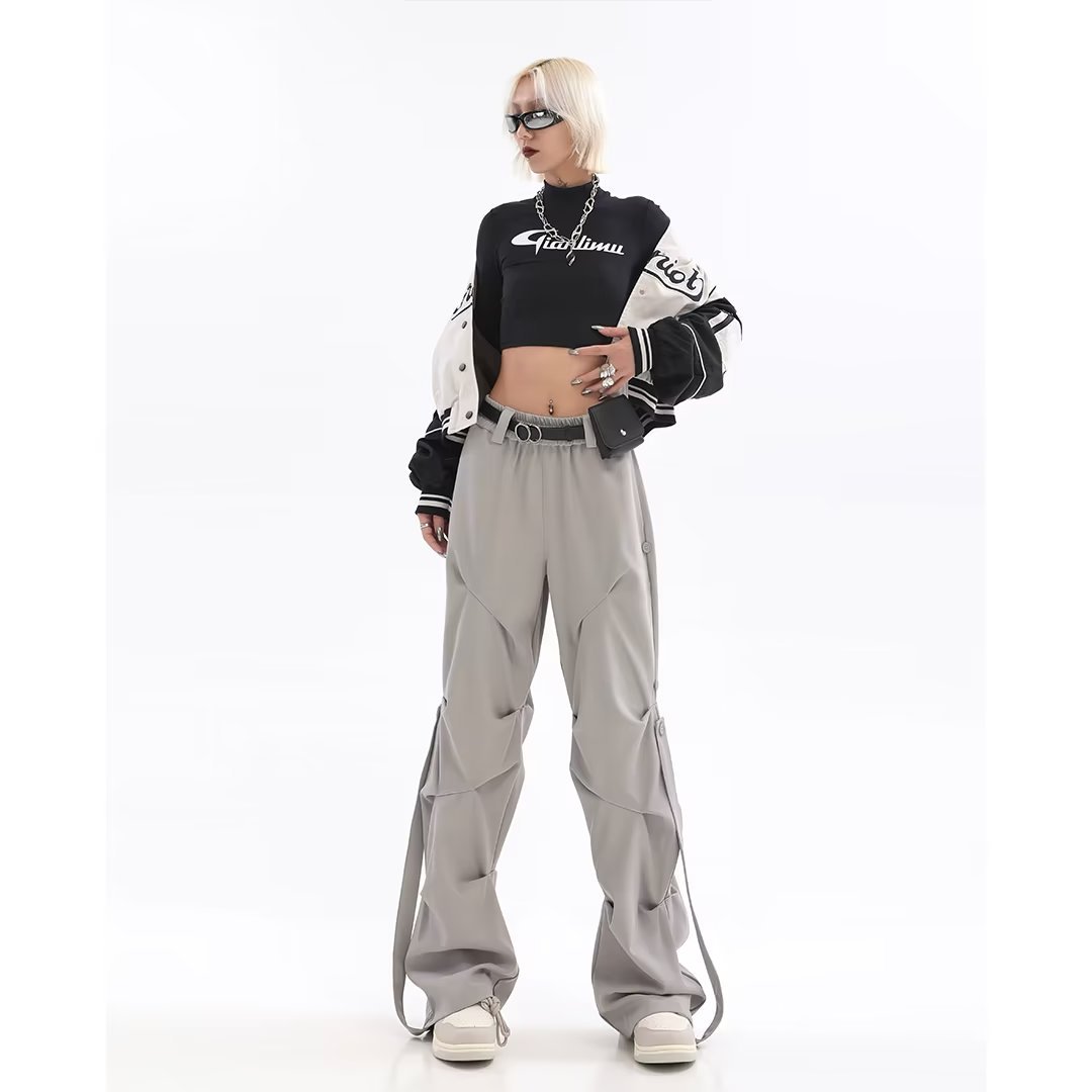 Women's Fashion Vintage Crumpled Straight Casual Pants