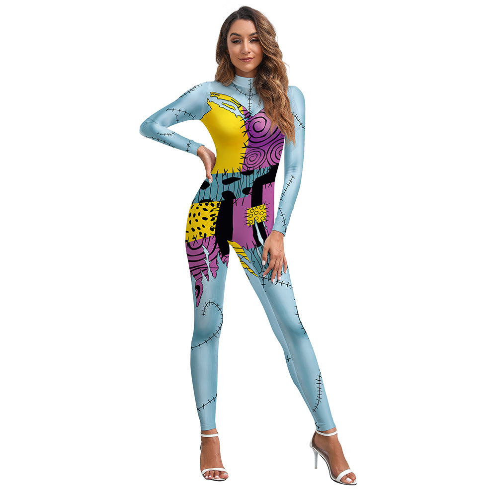 Halloween Jul Gysernat Cos Kostume Sally Rollespil 3D Digitaltrykt Heldragt