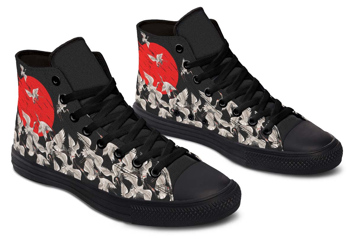 Men's And Women's Fashion Color Printing High-top Canvas Shoes