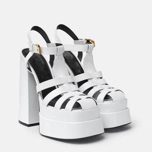 Summer Thick Heels High Heels Fish Mouth Europe And The United States