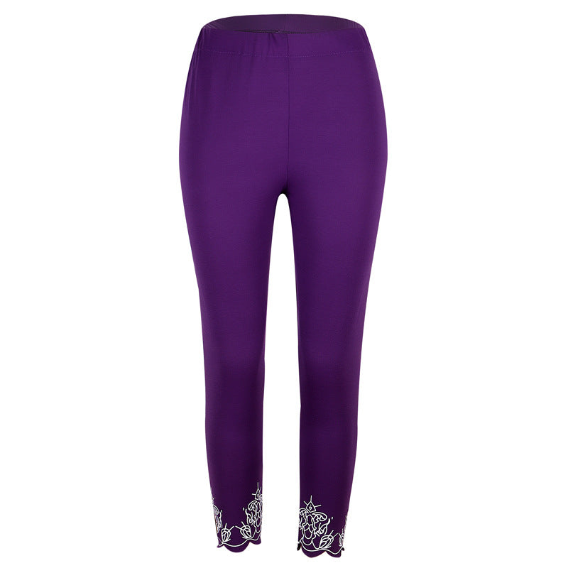 Slim Slimming Printed Cropped Trousers