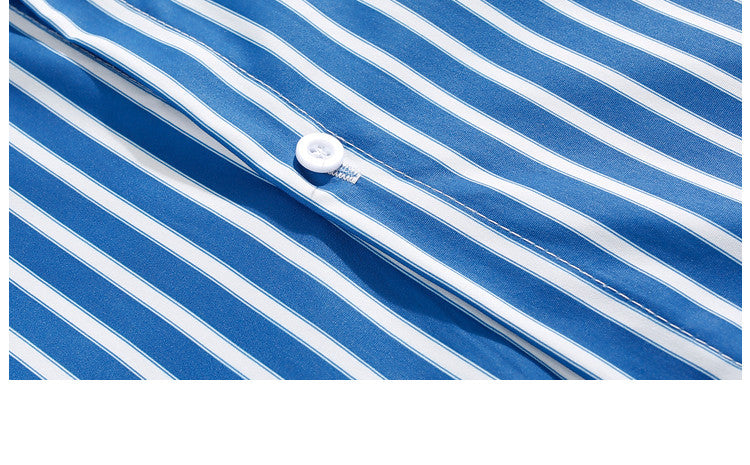 Loose Striped Long-sleeved Shirt For Men