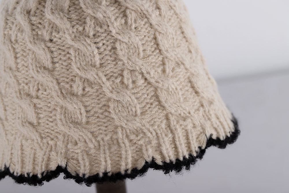 Contrast Color Twist Knitted Fisherman Hat Children