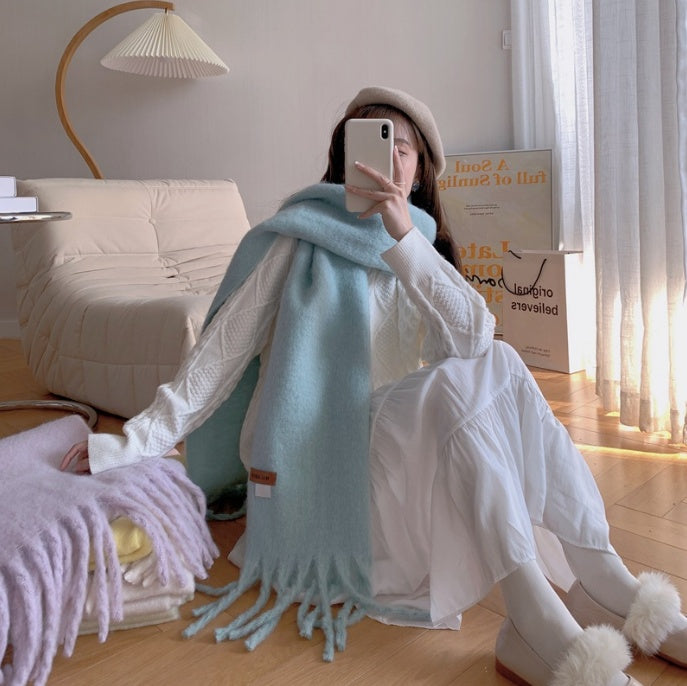 Fashion Long Shawl Student Solid Color Versatile Scarf