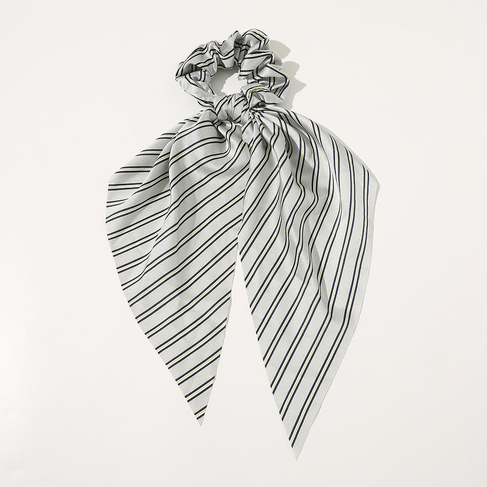 New Knotted Ribbon Satin Monochrome Silky Square Scarf Hair Tie Ladies Ponytail Hair