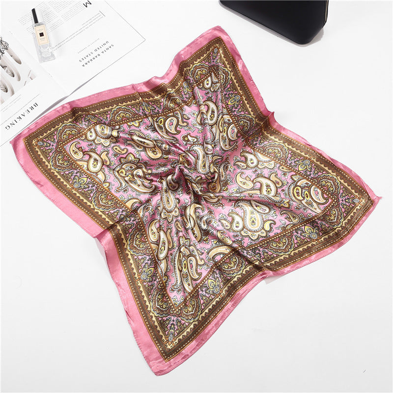 Scarf Silk Satin Turban Ladies Square Small Bag Bohemian Turban