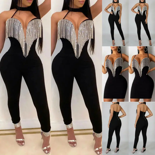 Rygløs Natklub Krystal Flot Jumpsuit