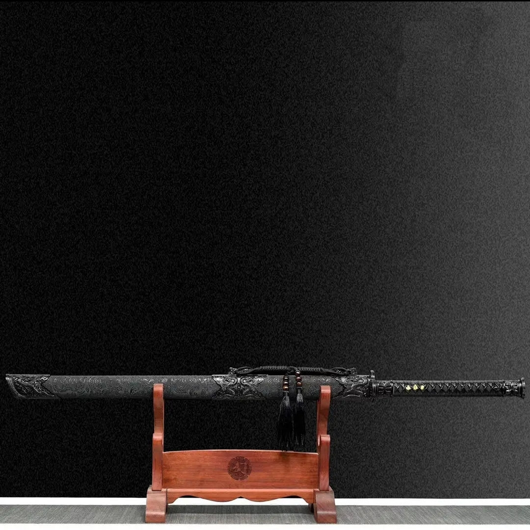 Liuying Integral Tang Dynasty Horizontal Sword High Manganese Steel Self-Defense Cold Weapon Collection-Grade Unsharpened