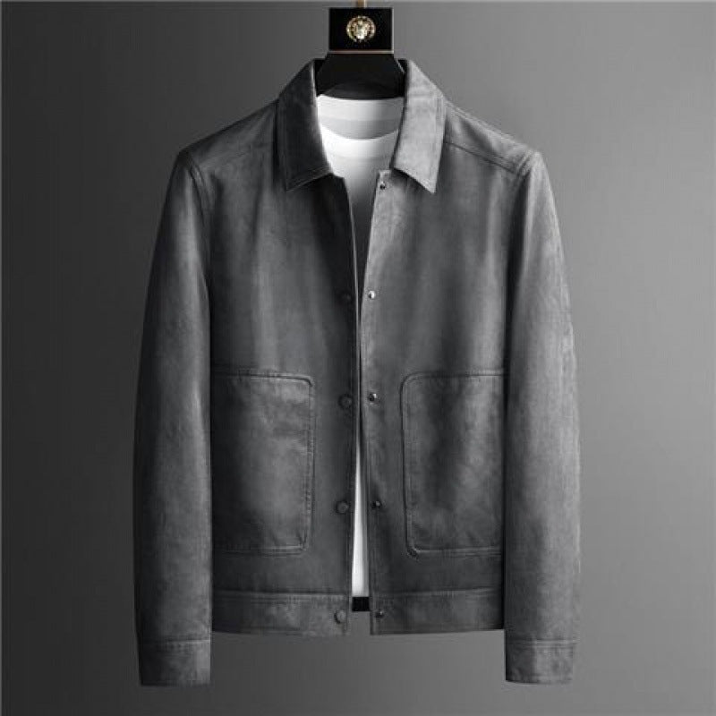 Brand High-grade Lapel Casual British Style Jacket Pu Shuai Easy Matching Clothes