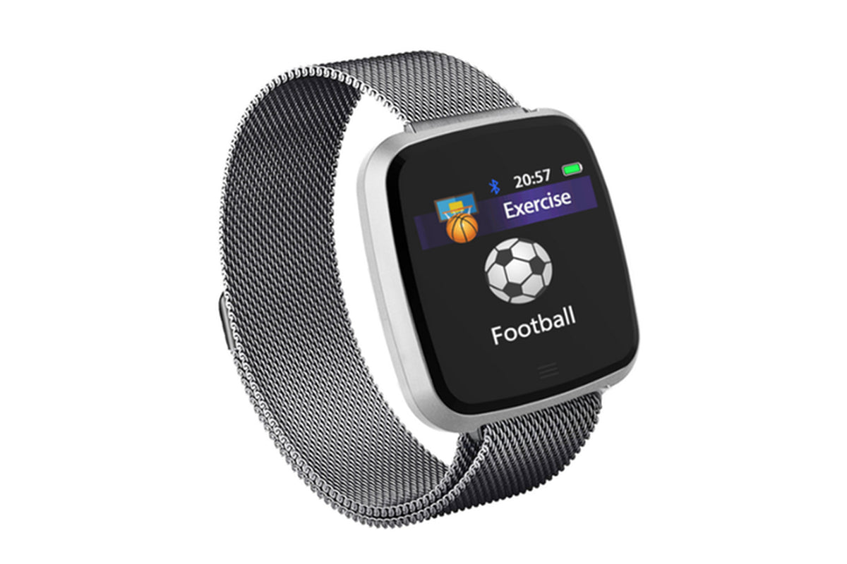 Smart Watch Removable Watchband Bluetooth Watch Call Reminder Heart Rate Silver Steel