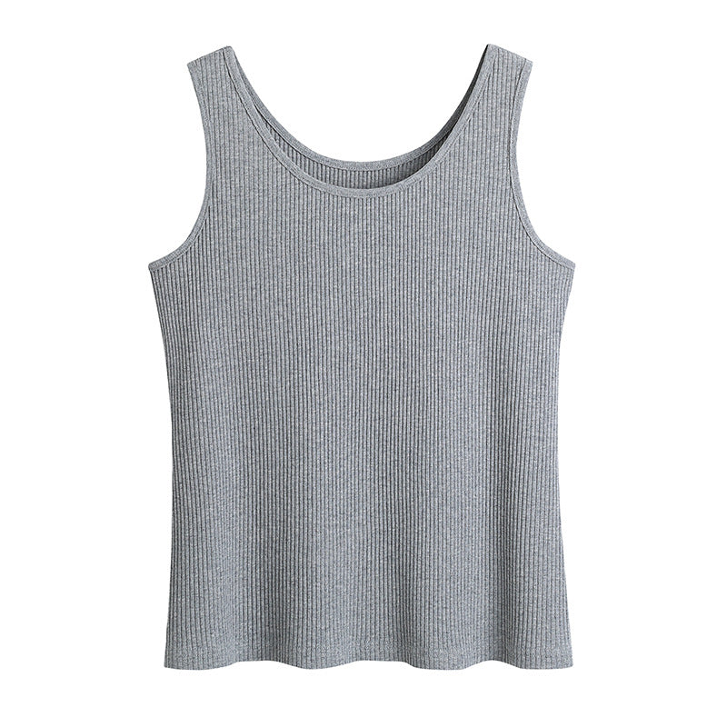 Multicolor Basic Drainage Knitted Bottoming Vest