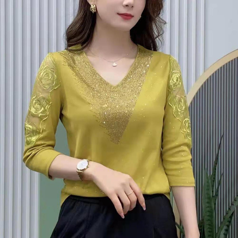 Rhinestone Lace Camisole Women's Fashion Versatile