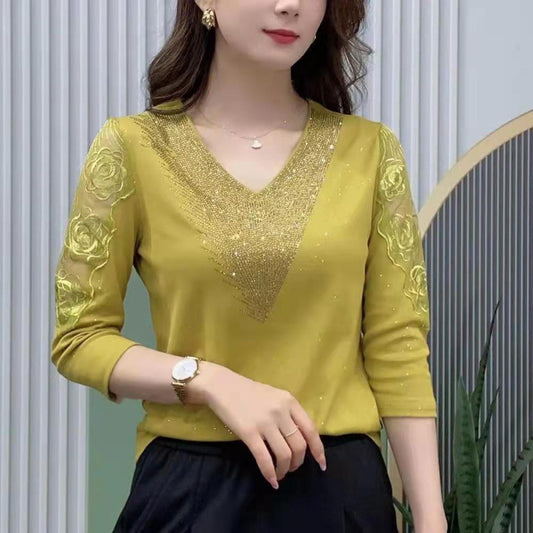 Rhinestone Lace Camisole Women's Fashion Versatile