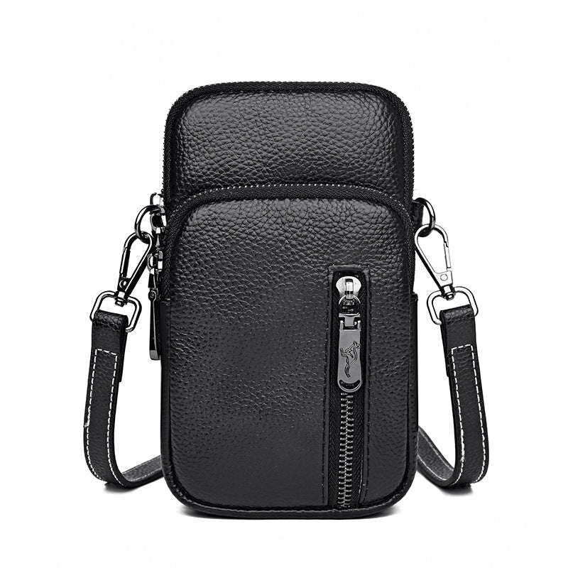 Cross-border First-layer Cowhide Mobile Phone Bag Trendy Fashion