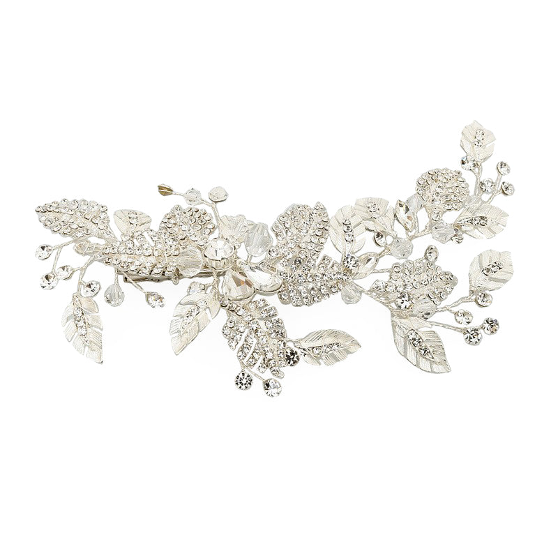 New Silver White Wedding Dress Headband Clip