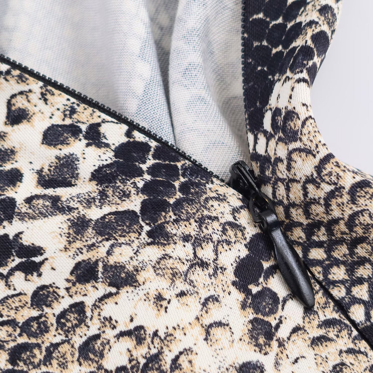Animal Print Silk Texture MIDI Skirt