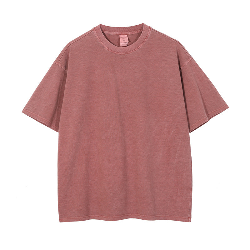 Washed And Worn Dyed Bright White Short Sleeve T-shirt