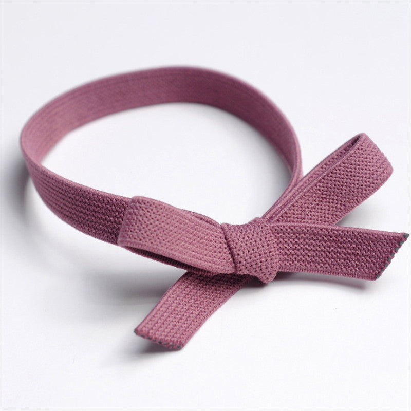 Korean Version Of The Net Red Solid Color Bow Tie Hair Rubber Band