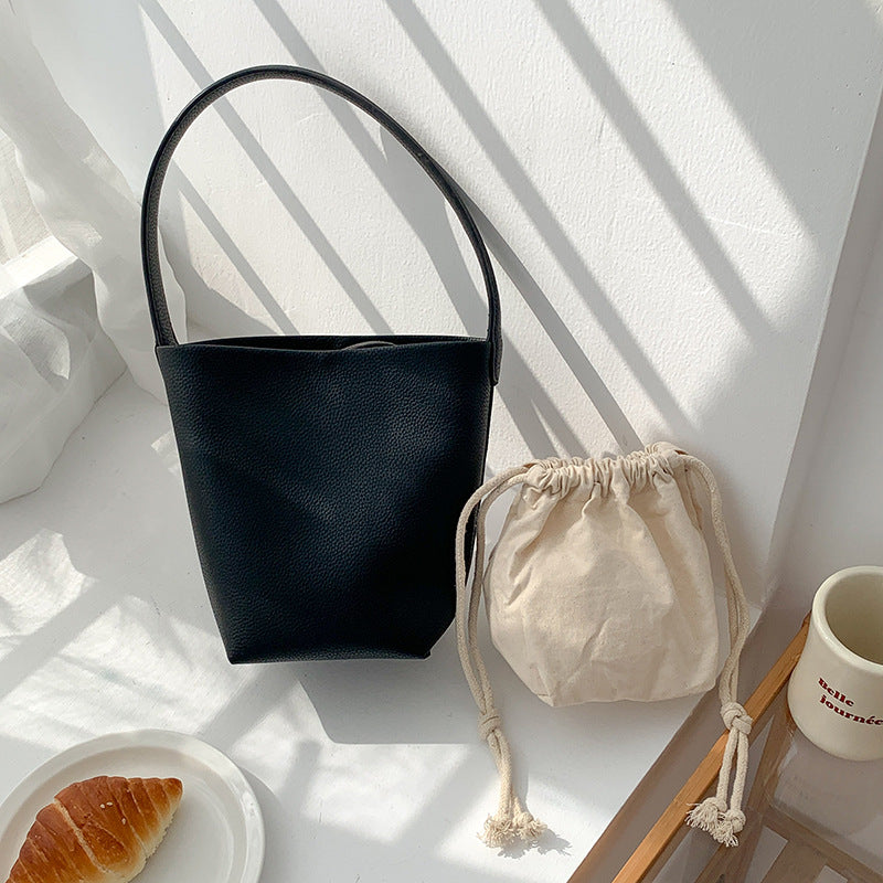 Single Shoulder Round Bag Women's Large Capacity Simple