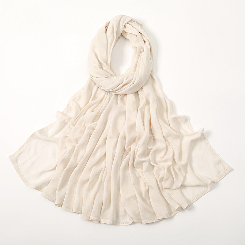 Solid Color Malay Indonesian Rayon Scarf Wide Brim Thin Modal Breathable