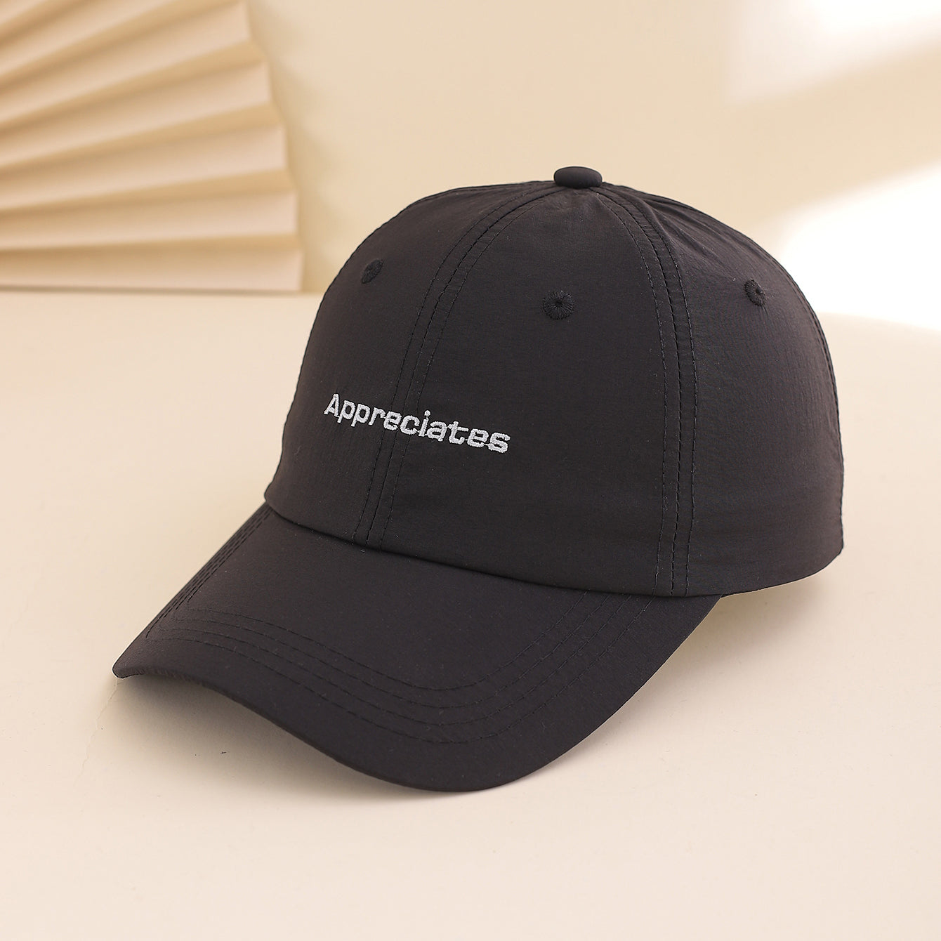 Solid-color Embroidered English Letters Quick-drying Lightweight Adjustable Sun-protective Fashionable Multi-purpose Baseball Cap For Daily Leisure, Outdoor Sports