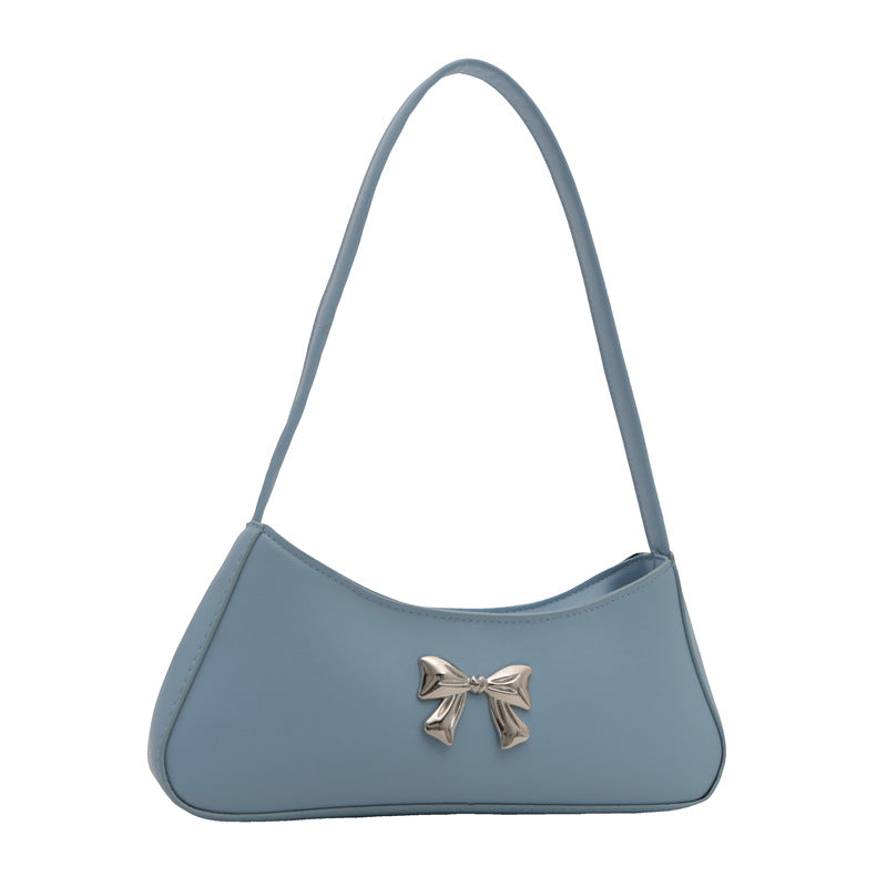Texture Minimalist Underarm Elegant Bow Shoulder Bag