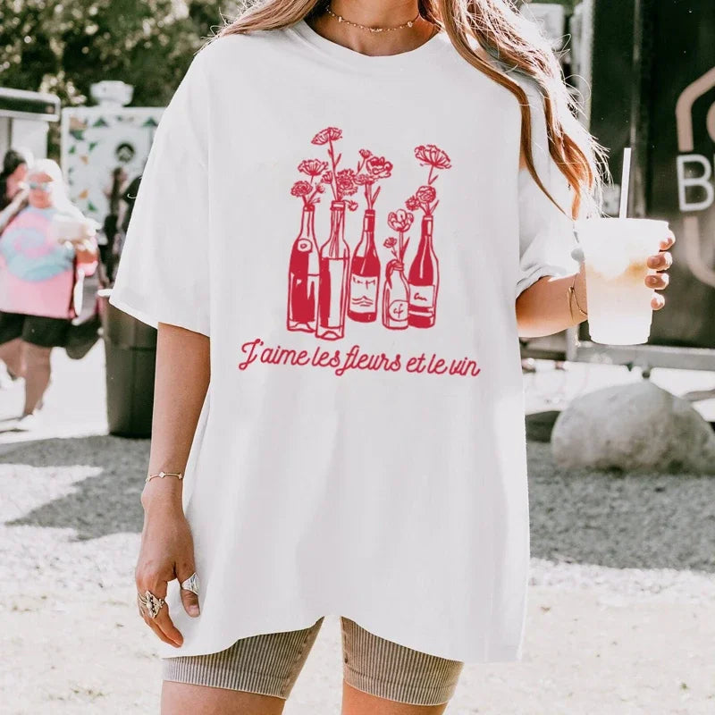 Design Sense Niche Personality Creative Style Printed Top