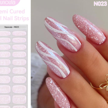 Semi-cured Gel Ice Transparent Nude Color Nail Stickers