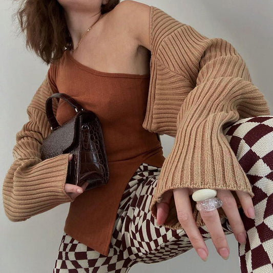 European And American Long-sleeved Cardigan Knitted Sweater Women Summer Sun Protection Design Sense