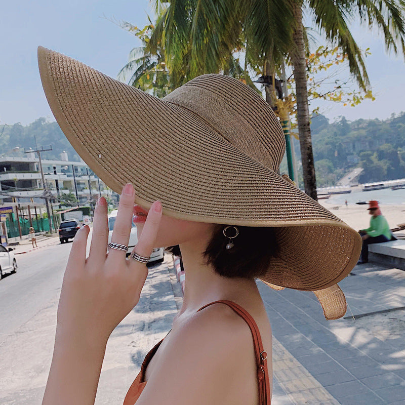 Women's Straw Woven Straw Hat Beach Seaside Travel Sun Hat