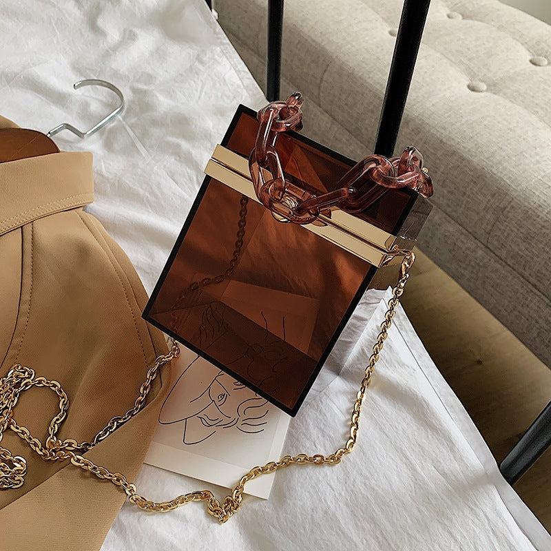 Korean Acrylic Transparent Ins Chain Messenger Bag
